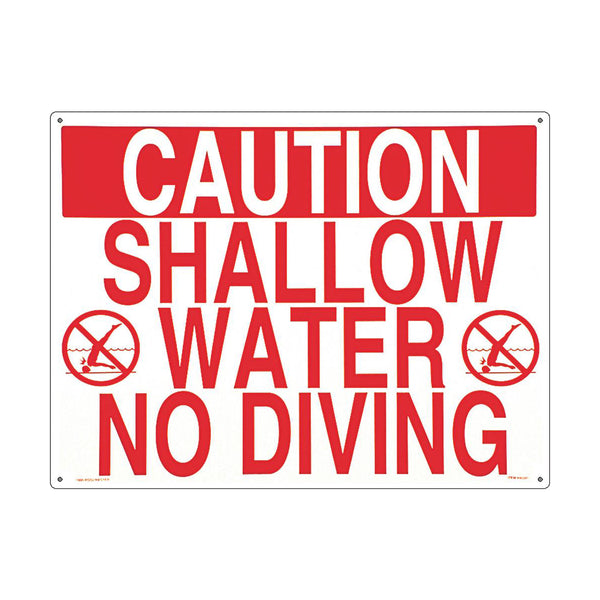 Caution Shallow Water No Diving Sign - Pool Baron
