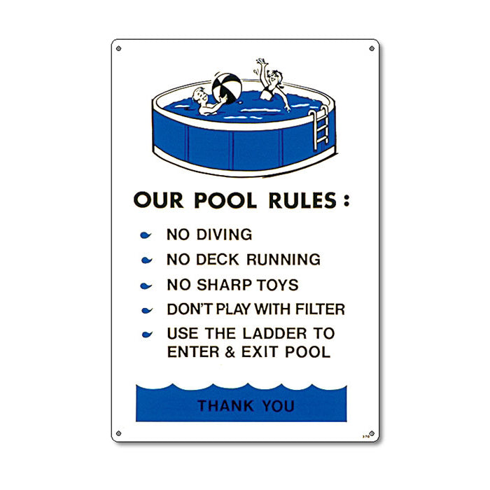 Above Ground Pool Rules Sign - Pool Baron