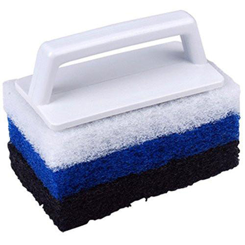 Pool Baron Super Scrubber w 3 Pads White Brush Soft Medium Course - Pool Baron