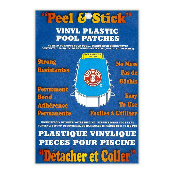 Peel & Stick Vinyl Plastic Pool Patches (Five 3IN X 7IN) - Pool Baron